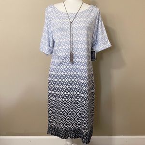 Karen Scott Intrepid Blue Knit Dress